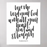 Horizontal Love The Lord Your high quality God With All Your Heart.. Deuteronomy 6:5-7, 9 Framed Wood Sign