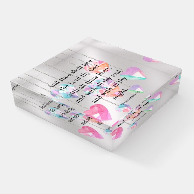 Deuteronomy 6:5   paperweight (Angled)