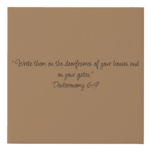 Deuteronomy 6:9 Biblical Scripture Faith Based Faux Canvas Print