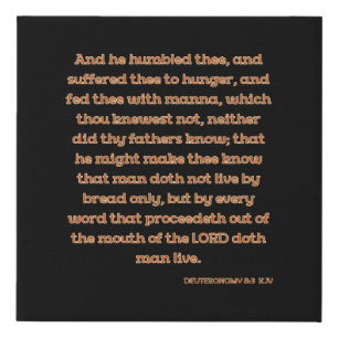 Deuteronomy 8:3 Bible Verse KJV Wall Art