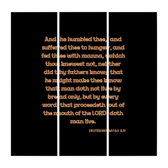 Deuteronomy 8:3 KJV Bible Verse Wall Art (Front)
