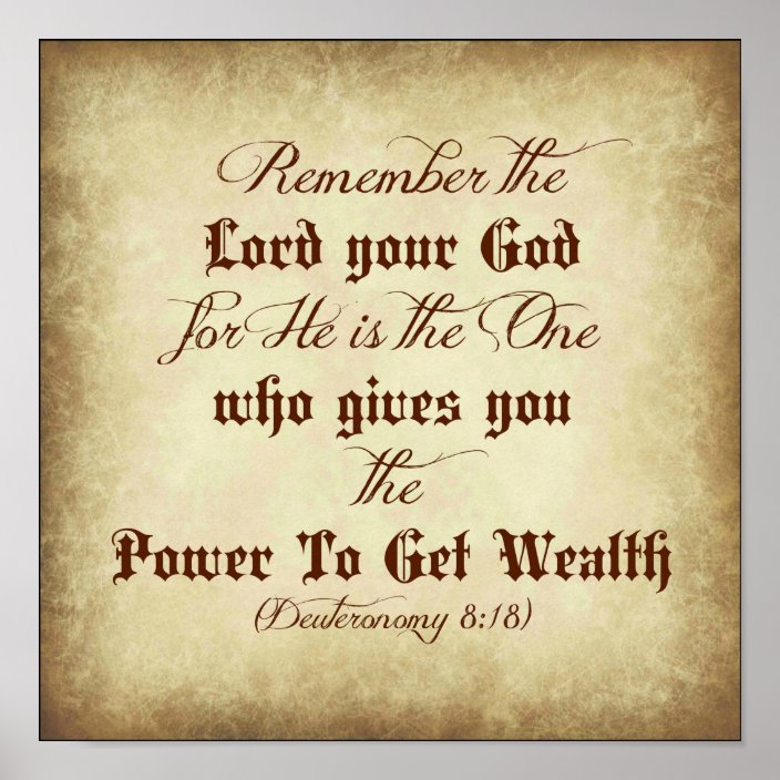 Deuteronomy Bible Remember the Lord your God Poster | Zazzle.com