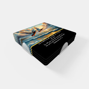 Deuteronomy Christian Faith cross with ducks Coaster Set