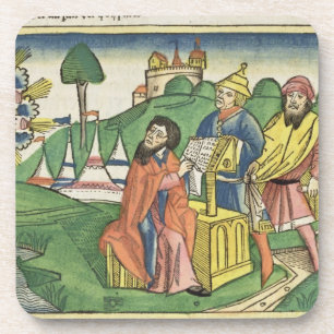 Deuteronomy: Frontispiece in which God makes the L Beverage Coaster