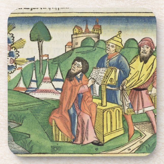 Deuteronomy: Frontispiece in which God makes the L Beverage Coaster (Front)