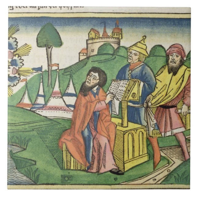 Deuteronomy: Frontispiece in which God makes the L Ceramic Tile (Front)