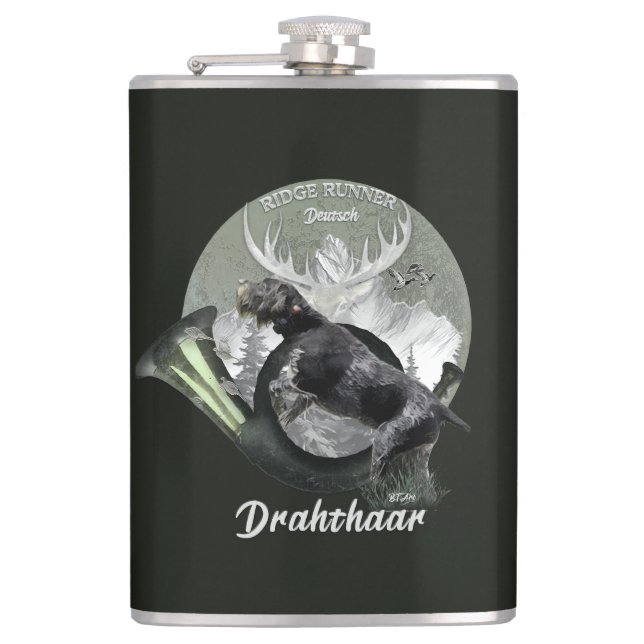 Deutsch Drahthaar  Flask (Front)