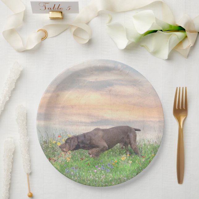 Deutsch Drahthaar   Paper Plates (Wedding)