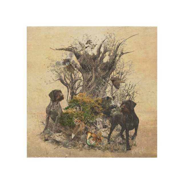 Deutsch Drahthaar    Wood Wall Art (Front)