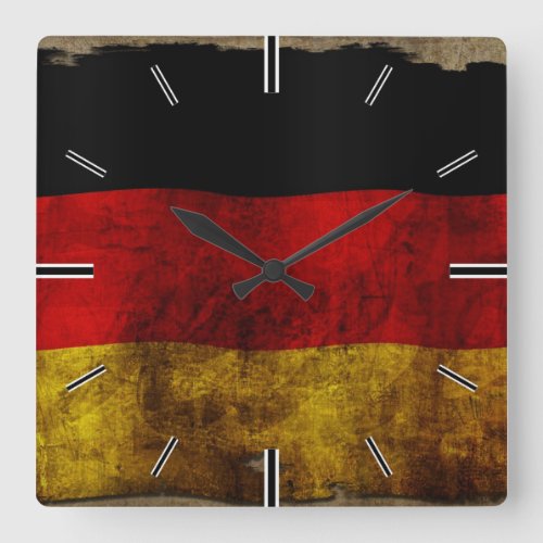 Deutsch Flagge _ Vintage Square Wall Clock