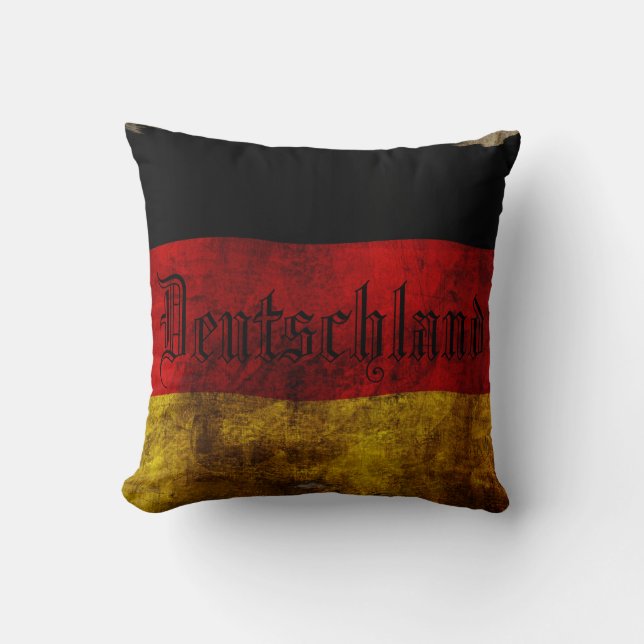 Deutsch Flagge - Vintage... Throw Pillow (Front)