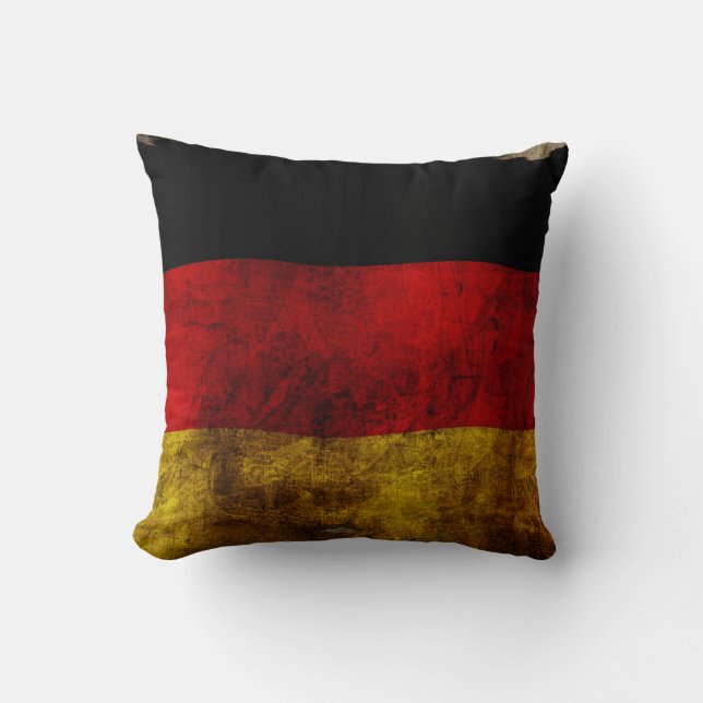 Deutsch Flagge - Vintage... Throw Pillow (Front)