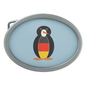 Deutsch Pinguin -- German Penguin Oval Belt Buckle