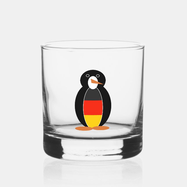 Deutsch Pinguin -- German Penguin Whiskey Glass (Front)