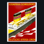 Deutsche Afrika Poster<br><div class="desc">Vintage German Art Deco travel poster for ocean liner services to South Africa.</div>