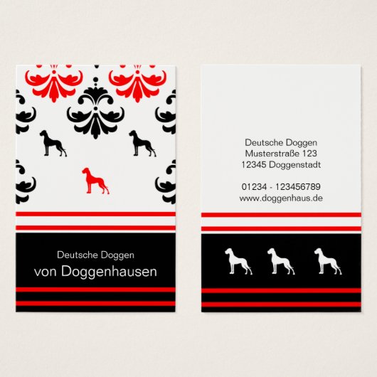 Deutsche Dogge rot schwarz (Front & Back)