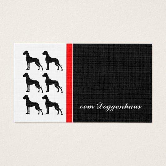 Deutsche Dogge Visitenkarte (Front)