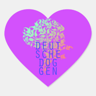 Deutsche Doggen Blatt Kopf Heart Sticker
