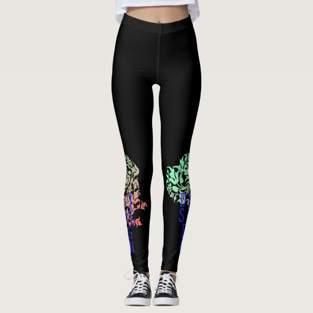 Deutsche Doggen blumig Leggings (Front)