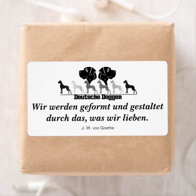 Deutsche Doggen Briefaufkleber Label (Insitu)