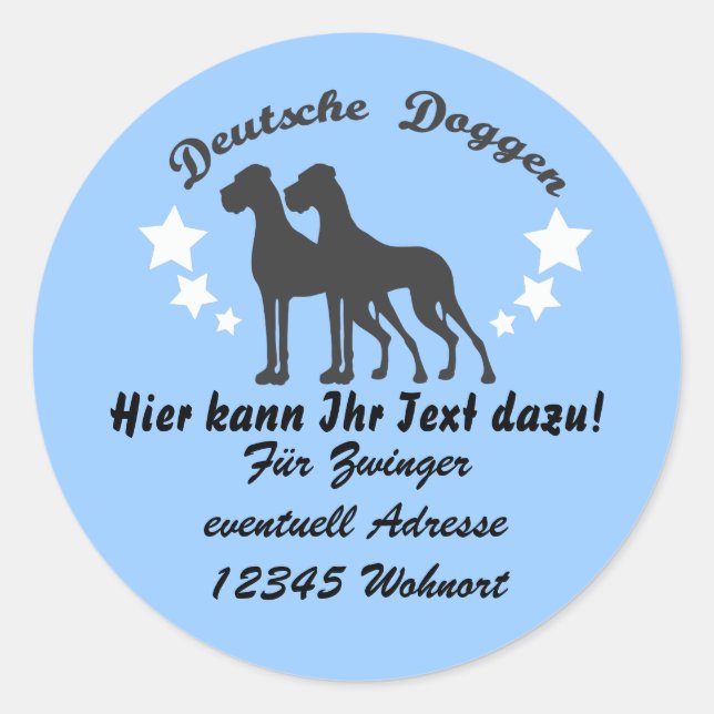 Deutsche Doggen Classic Round Sticker (Front)