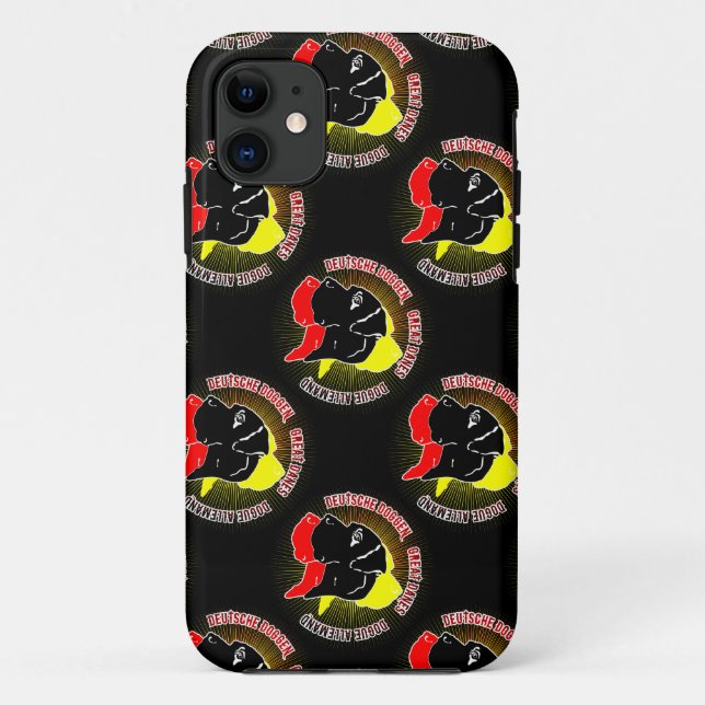 Deutsche Doggen Schwarz Rot Gold Case-Mate iPhone Case (Back)