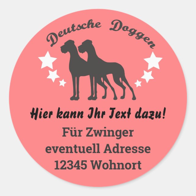 Deutsche Doggen Sticker German (Front)