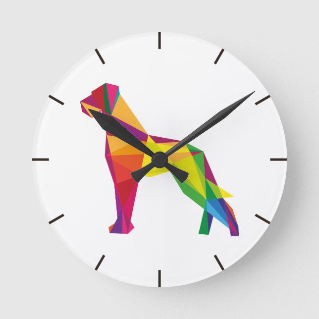 Deutsche Doggen Uhr abstrakt Round Clock (Front)