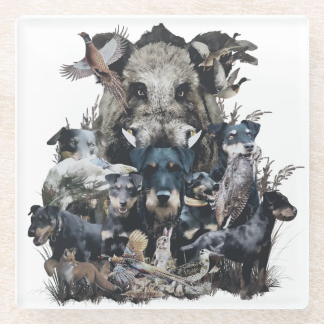  Deutscher Jagdterrier  Glass Coaster (Front)