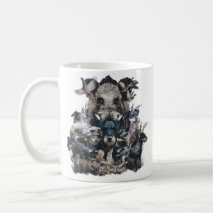 Deutscher Jagdterrier Square Wall Clock Coffee Mug