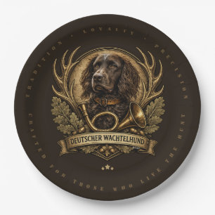Deutscher Wachtelhund , Hunting Logo Paper Plates