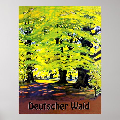 Deutscher Wald German forest on summer Poster