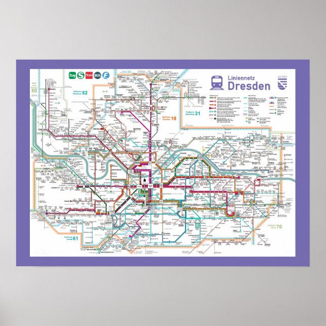 " Deutschland: 2022/heute Dresden - Liniennetz ... Poster (Front)