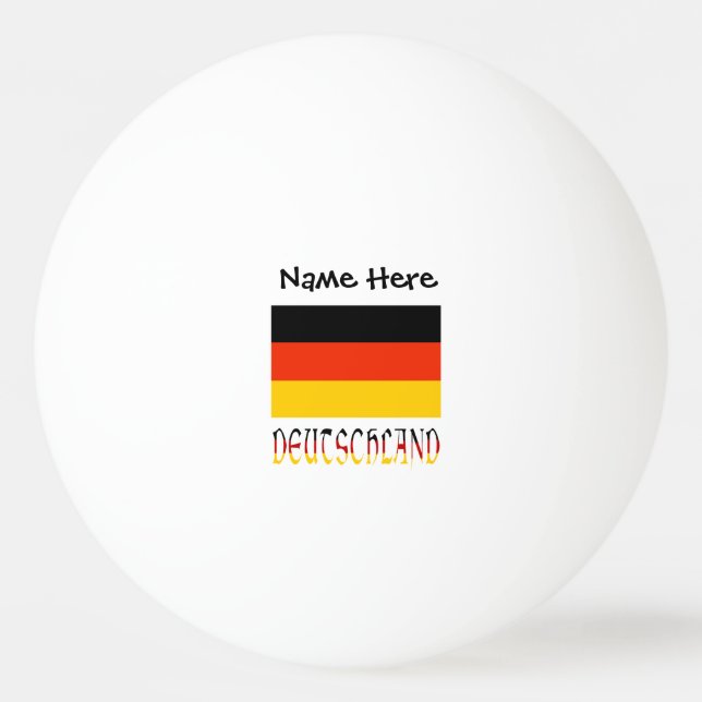 Deutschland and German Flag Black Personalized  Ping Pong Ball (Front)