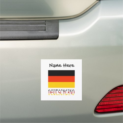 Deutschland and German Flag Personalized  Car Magnet