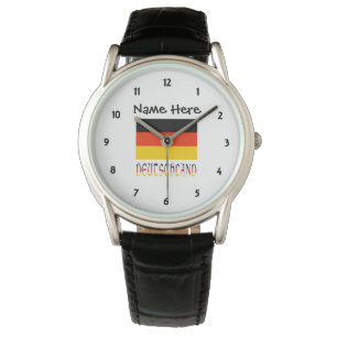 Deutschland and German Flag Personalized  Watch