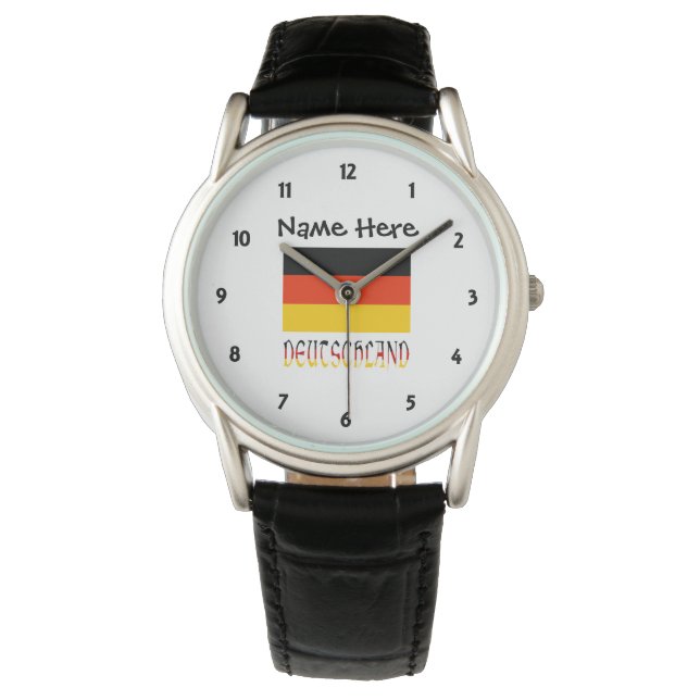 Deutschland and German Flag Personalized  Watch (Front)