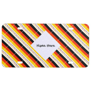 Deutschland and German Flag Tiled Personalized  License Plate