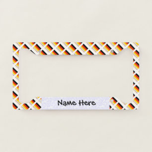 Deutschland and German Flag Tiled Personalized  License Plate Frame
