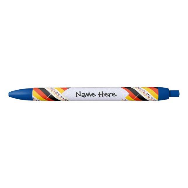 Deutschland and German Flag Tiled Personalized  Pen (Front)