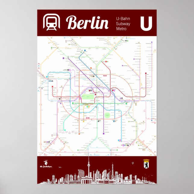 " Deutschland: BERLIN U-Bahn Metro MAP ... Poster (Front)