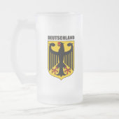 Deutschland Coat of Arms Frosted Glass Beer Mug (Left)