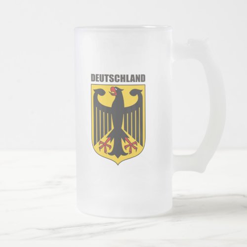 Deutschland Coat of Arms Frosted Glass Beer Mug