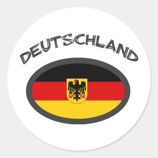 Deutschland cool flag design! classic round sticker (Front)