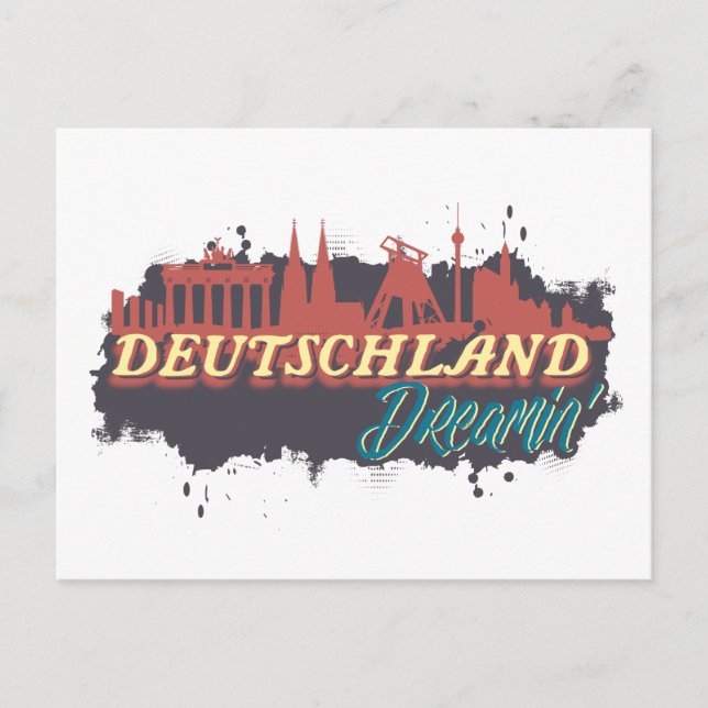Deutschland Dreamin' - Germany Iconic Monuments Postcard (Front)