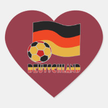 Deutschland Flag and Soccer Ball Gray Border
