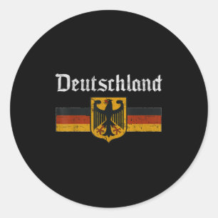 Deutschland Flag Eagle Vintage German Heritage Pri Classic Round Sticker