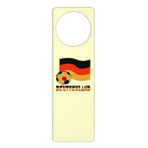 Deutschland Flag with Soccer Ball Gray Border