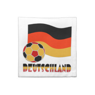 Deutschland Flag with Soccer Ball Gray Border Napkin