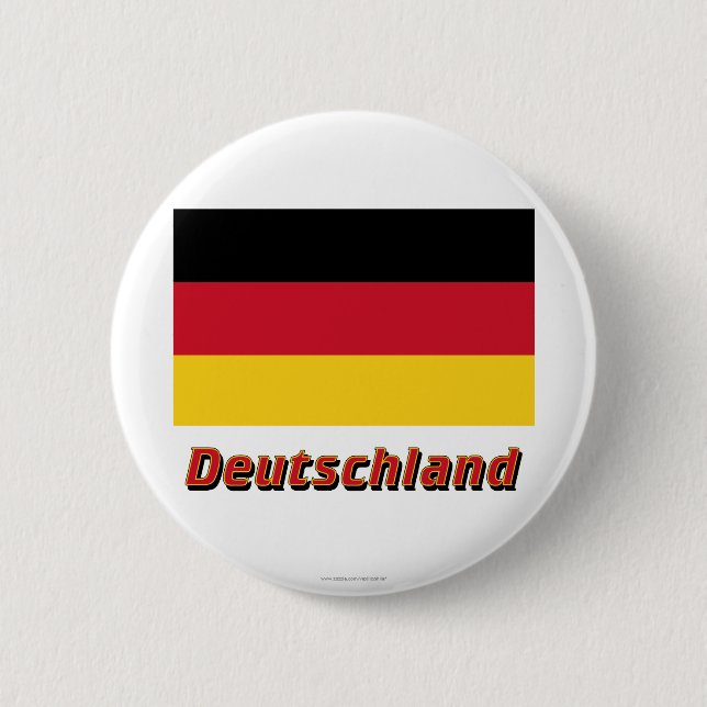 Deutschland Flagge mit Namen Pinback Button (Front)